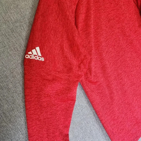 New Adidas Team Issue Fleece Hoodie Small Red Long Sleeve Climawarm - Picture 12 of 15
